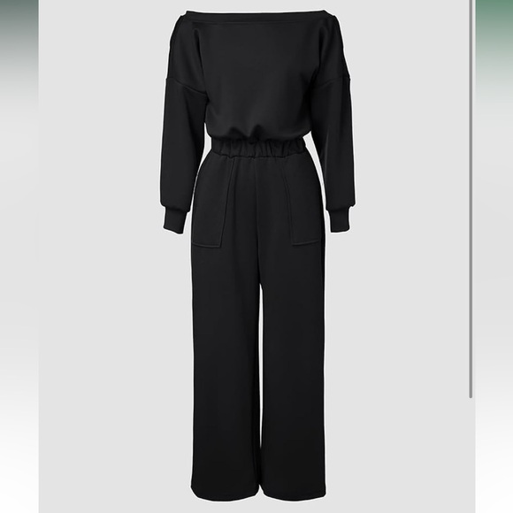CHICME Black Wide-Leg Long Sleeve Jumpsuit | Elastic Waist | Size M | NWOT - Picture 6 of 13